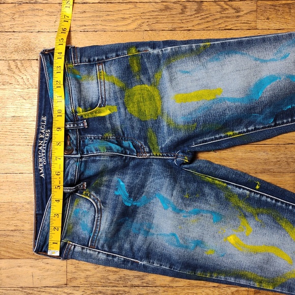 American Eagle Outfitters Super Stretch Jeggings Size 4 Graphic Art Design - Picture 9 of 16